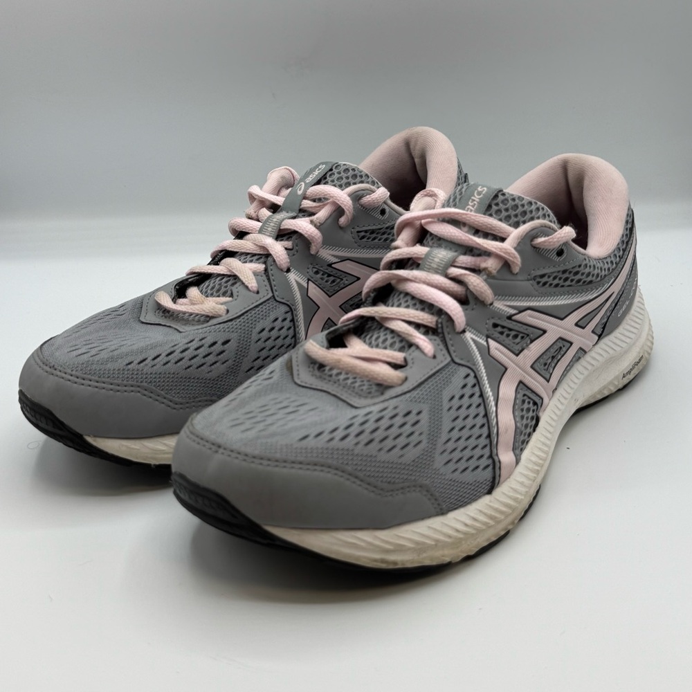 Asics Women's Gel-Contend 7 Athletic Shoes Gray and Pink Size 9 Wide
